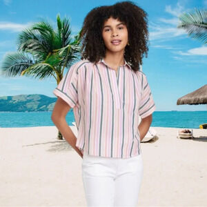 Universal Thread Beachy Striped Short Sleeved Top size XL